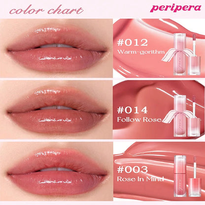 K-Beauty Glass Lip Gloss Tint,Watery Shine, 16H Moisture, Non-Sticky & Mask Friendly,Natural Plump Look
