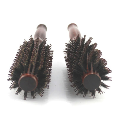 Wood Handle Round Rolling Brush Boar Bristle Nylon Hair Comb Anti Static Brush Straight Twill Hair Comb Hairdressing Tool