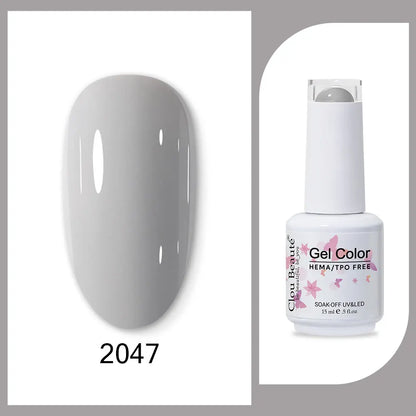 Clou Beaute 15ml Red Black White Green Neon Gel Nail Polish Base Top Coat Velvet Top 400 Colors Semi Permanent Gel Nail Varnish