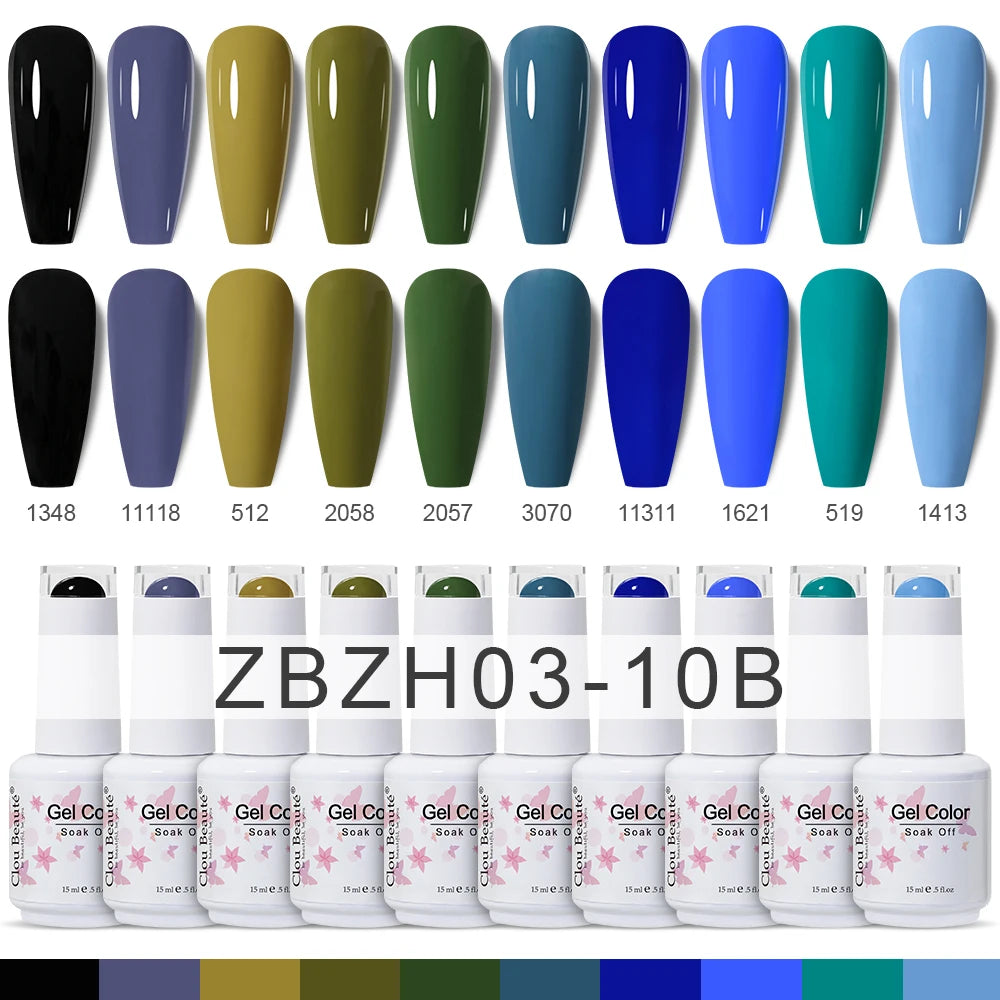 Clou Beaute 10/12/20/24pcs Gel Nail Polish Set Color 15ml White Glass Bottle Nail Art Kit Semi Permanent Gellack Nail Varnish