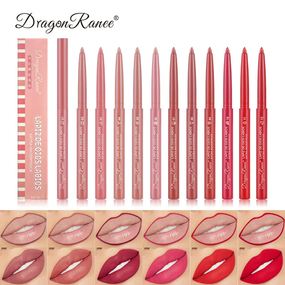 Dragon Ranee Automatic Rotating Lip Liner: Waterproof Matte Contouring Pencil