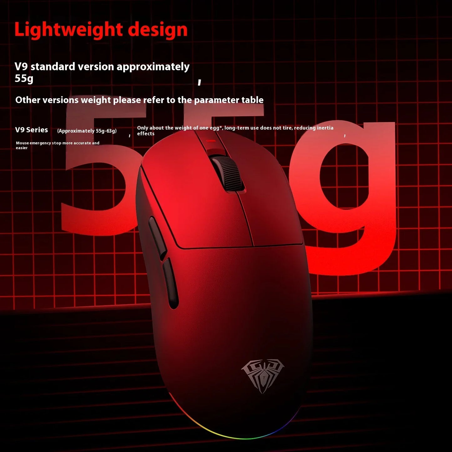 AULA V9 V9+ Wireless Mouse Tri Mode Bluetooth Lightweight Mouse E-sports Gaming Mice Esports Gaming Mice PC Accessories Gifts
