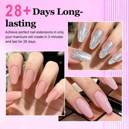 DUOLINGDAI Poly Gel Nail Kit: 6 Clear Colors Poly Extension Nail Starter Kits with Nail Lamp Complete Poly Gel Nail Kit Supplies