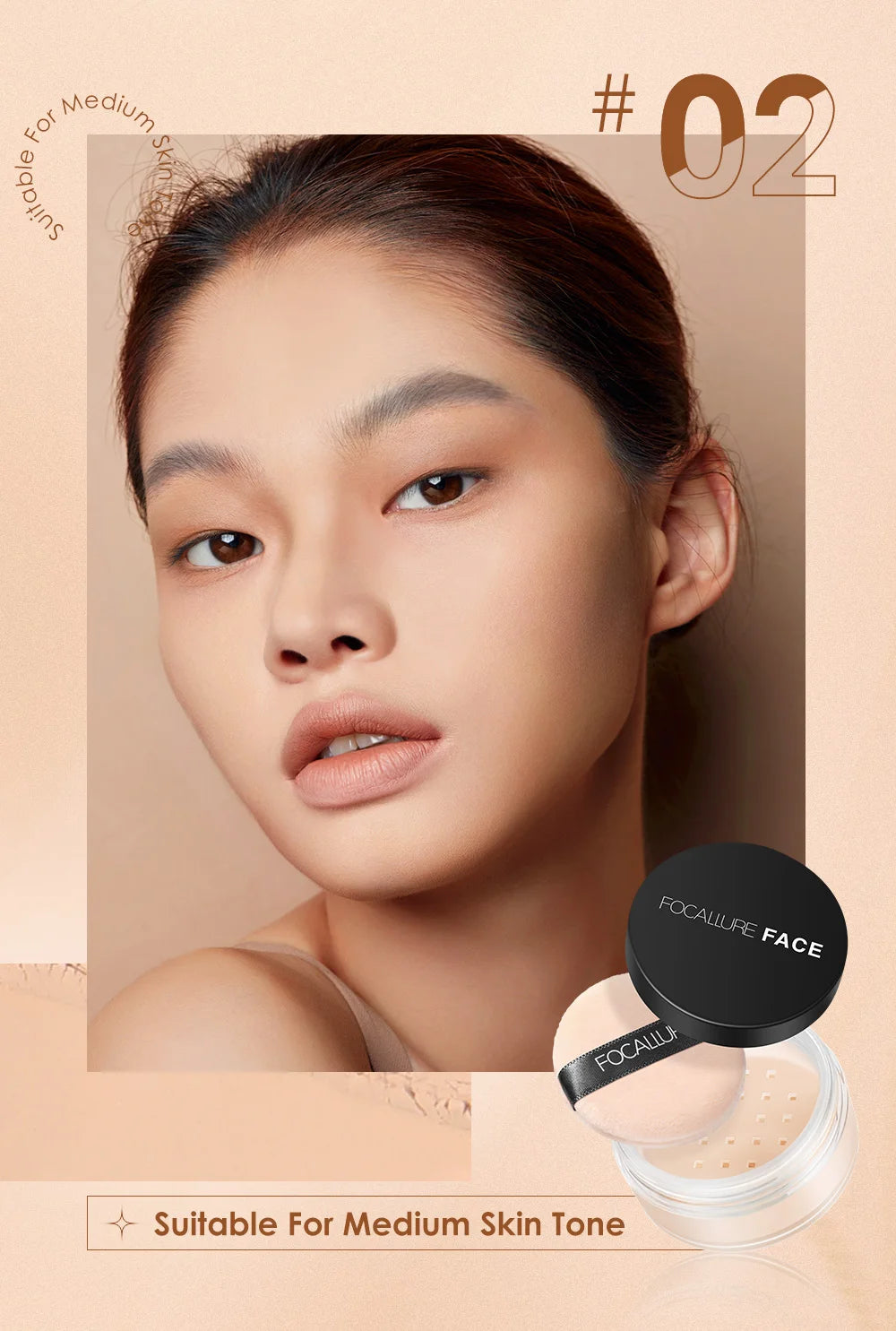 Focallure Face Loose Powder 3 Colors Ultra-Light Perfect Finishing Makeup Powder Waterproof Translucent Setting Powder Cosmetic