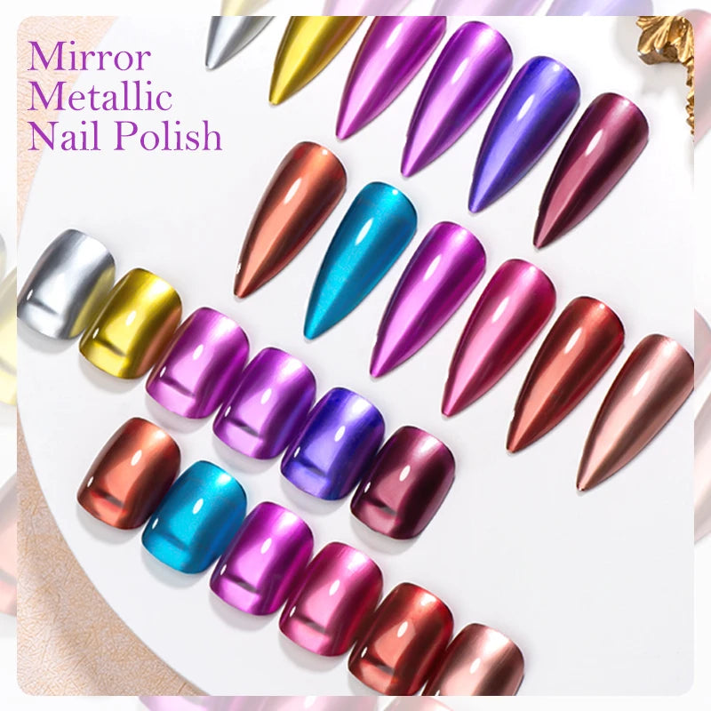 6pc Mirror Chrome Nail Polish Set