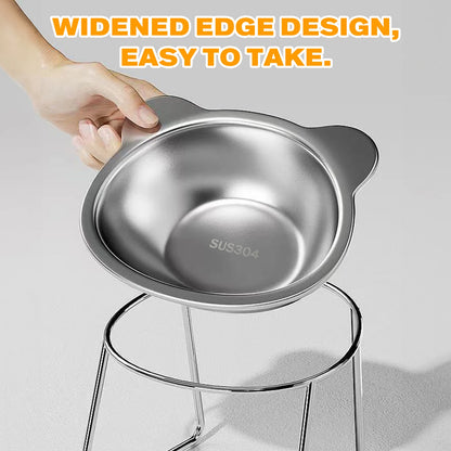 Raised Stainless Steel Pet Bowl  🐱🐶🍽️
