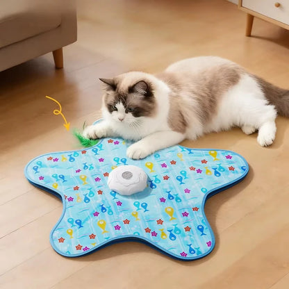 Electric Cat Turntable Automatic Intelligent Cat Funny Stick Sports Consumption Pet Toy Motion Activated Moving Cat Funny Stick