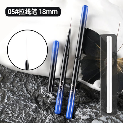 Extra Fine Nail Brushes Liner 6/9/12/15/18mm Design Brushes for Gel Painting Thin Long Lines Details Drawing Pen DIY Line Pen