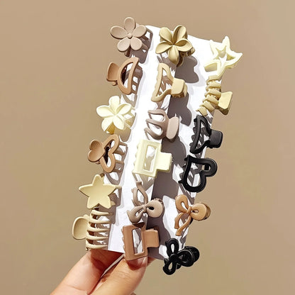 Beige Mini Hair Clips Set.