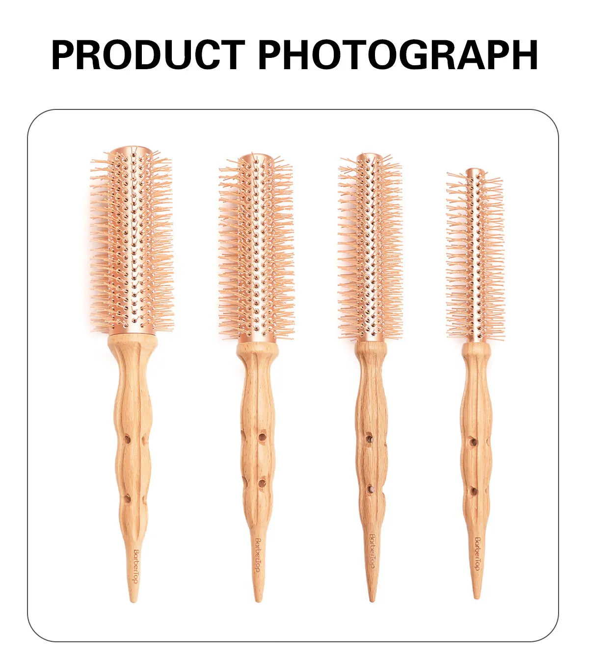 Professional Wood Round Curly Combs For Women Hairdressing Massage Brush Salon Barber Aluminum Tube Hair Styling Comb New Type