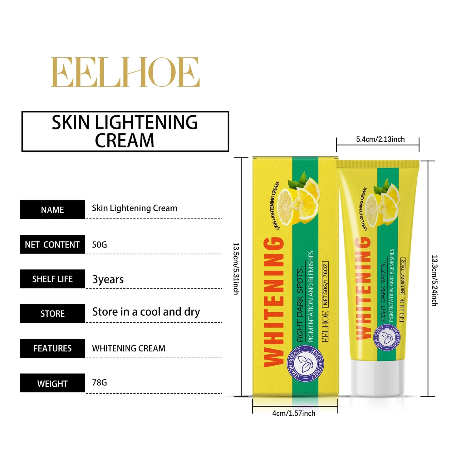 Eelhoe Lemon Brightening Body Lotion: Targeted Whitening & Hydrating Cream
