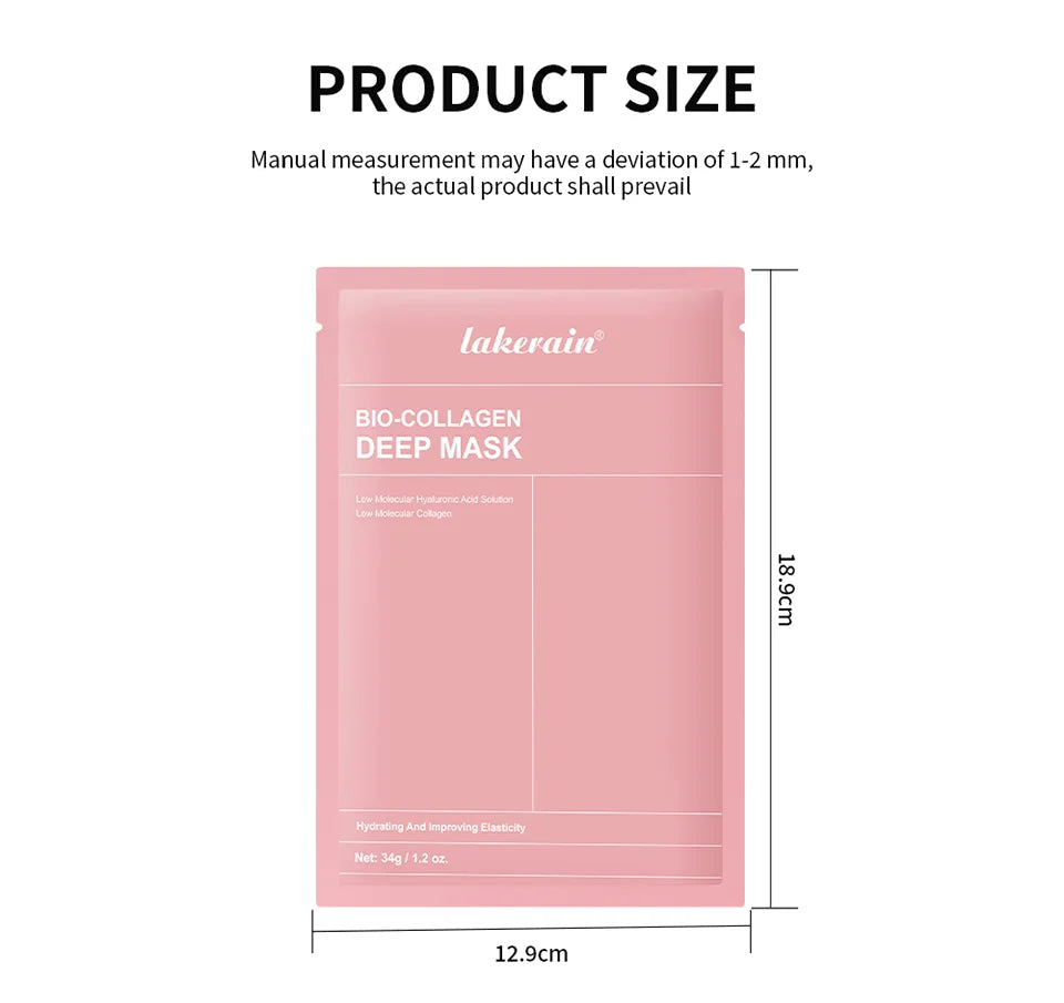lakerain Bio-Collagen Deep Mask: 4-Piece Hydrating & Pore Refining Set