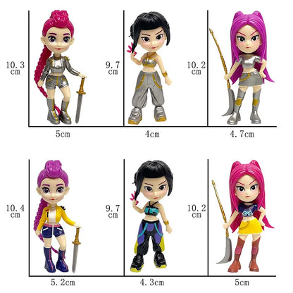 HOT Anime Kpops Demon Hunters Figure Rumi Zoe Mira anime polyvinyl chloride character collection desktop trinkets Childrens gift