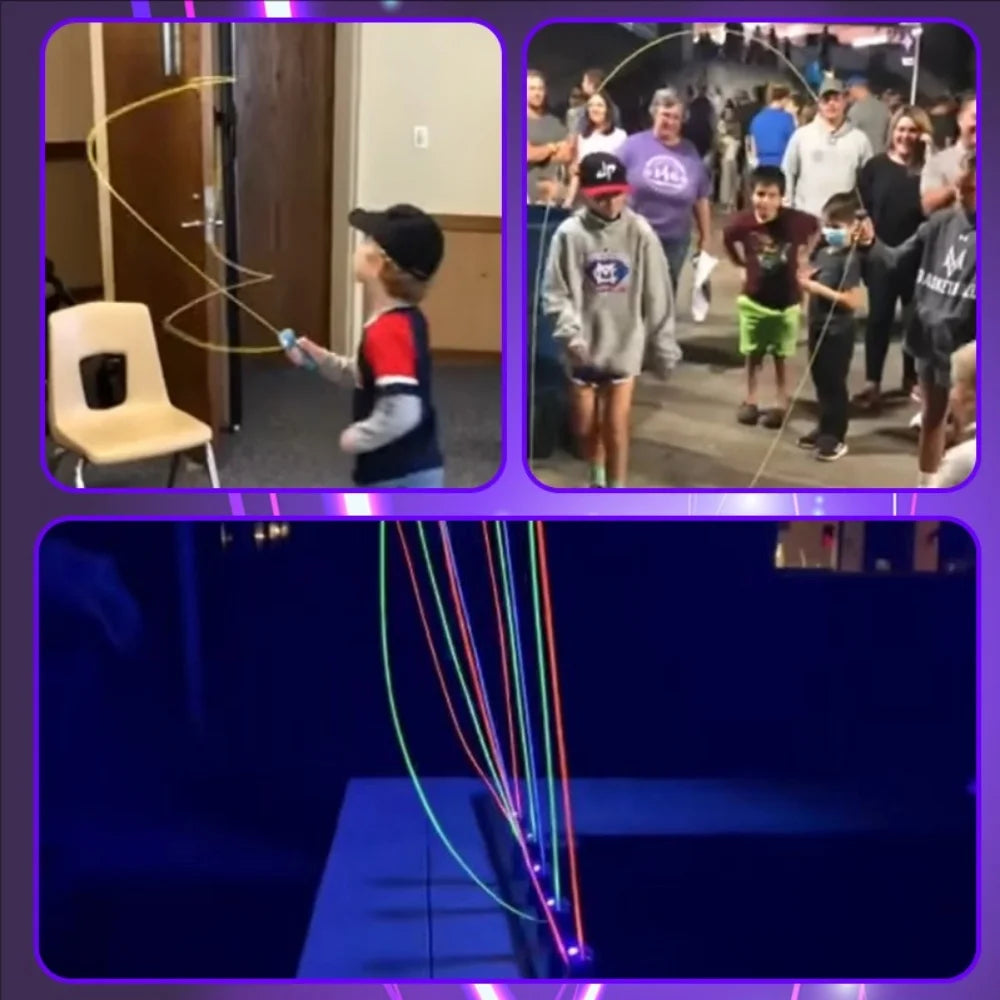 Cat and dog night light rope launcher toy, new and unique, luminous rope, high-speed propelling device.