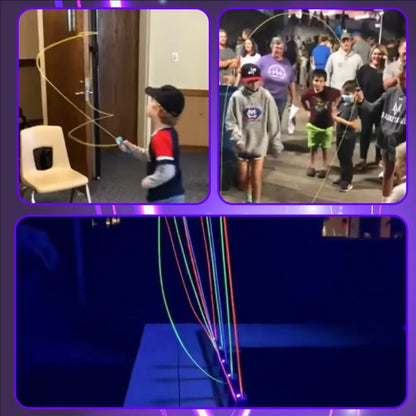 Cat and dog night light rope launcher toy, new and unique, luminous rope, high-speed propelling device.