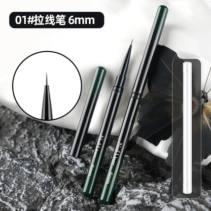 Extra Fine Nail Brushes Liner 6/9/12/15/18mm Design Brushes for Gel Painting Thin Long Lines Details Drawing Pen DIY Line Pen