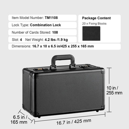 SucceBuy Graded Card Storage Box 4 Slots or 5Slots with Key Lock or Coded Lock Foam Dividers for 96/108/120/162 PSA Graded Cards