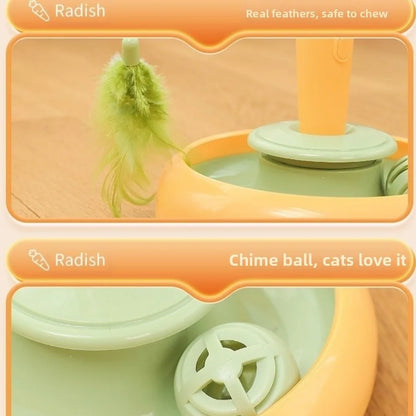 Multifunctional Electric Cat Toy Sturdy Design Self Rotating Interactive Cat Toy Reusable Self Rotating Teaser