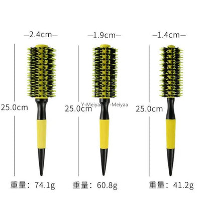 Professional 1/6pcs Boar Bristle Wooden Hair Comb Round Hair Brush Curling Combs Woman Hair Curlerl Hairdresser Styling Tool
