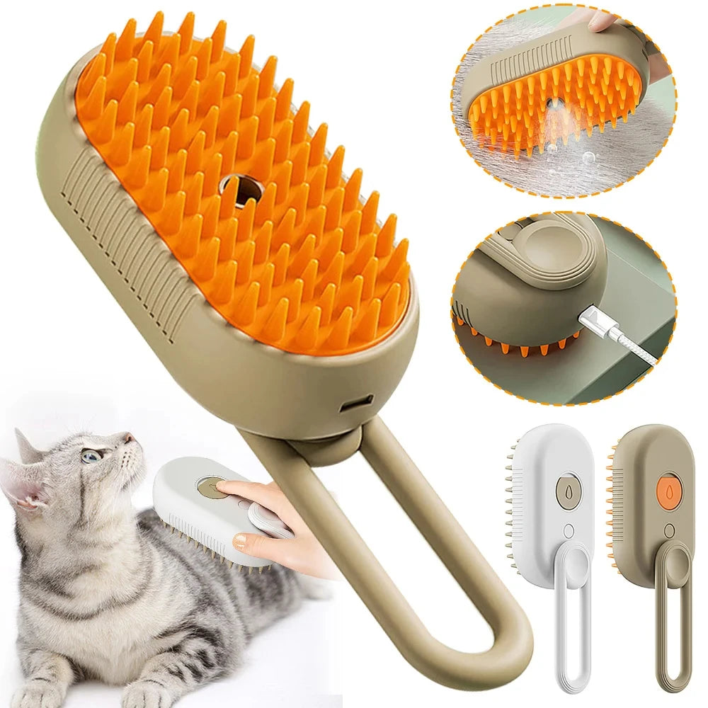 3-in-1 Steam Cat Grooming Brush