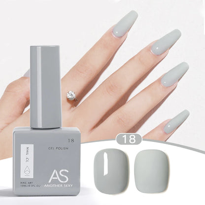 AS 1pc 15ml Bright Yellow Gel Nail Polish Starter Pure Soak Off No Wipe Nail Gel Polish Varnish Suitable For All Seasons