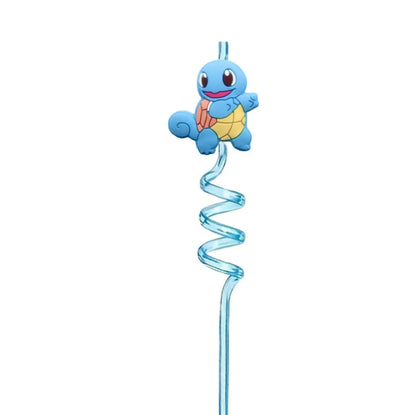 FUNISM Pikachu series cartoon creative spiral straws decorate party reusable colorful straws