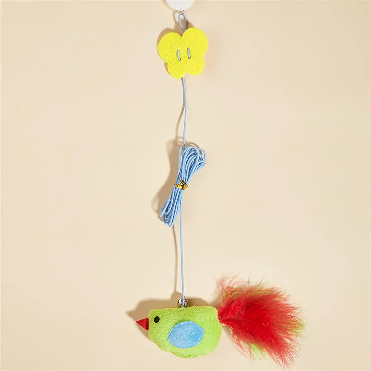 Swinging On The Swing Hanging The Door Cat Teaser Stick Elastic Rope Extendable Cat Toy