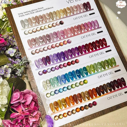 Glenys 50 color cat's eye nail polish glue All net popular advanced immersion gel UV LED nail salon art varnish set