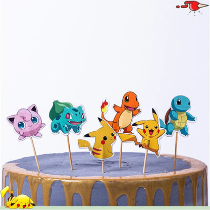 New pokemon birthday party pikachu decoration Balloon Disposable Tableware Tablecloth Straws Cup Plates Baby Shower Supplies Toy