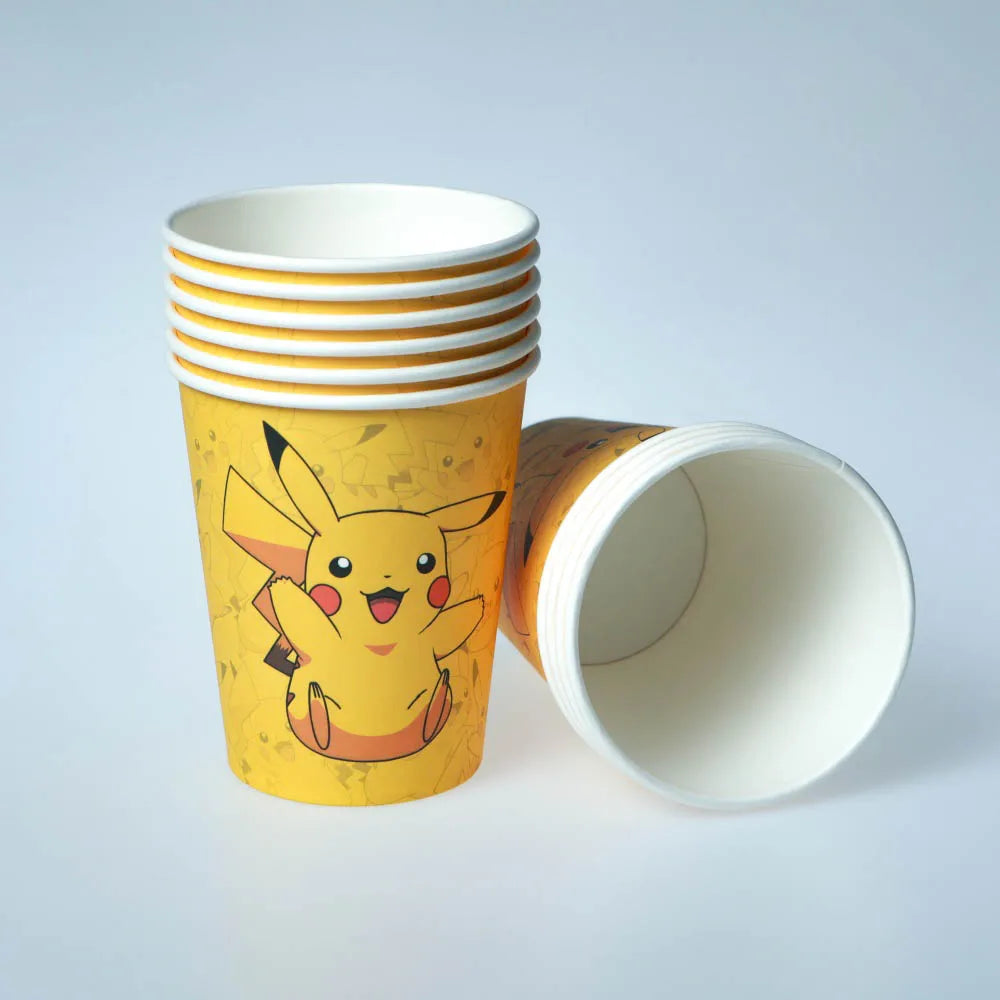 60pcs Pokemon Tableware Pikachu Birthday Decoration Disposable Cups Plates Napkins Happy Birthday Baby Shower Supplies Toys ﻿