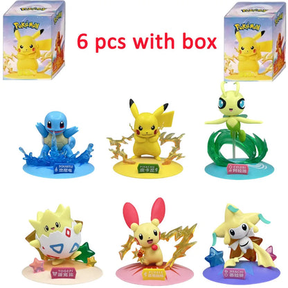 Hot 12 style Pokémon Action Dolls cute Pikachu Blind Box Anime Models Desktop Decorations Pok é mon Toys kids Birthday Gifts