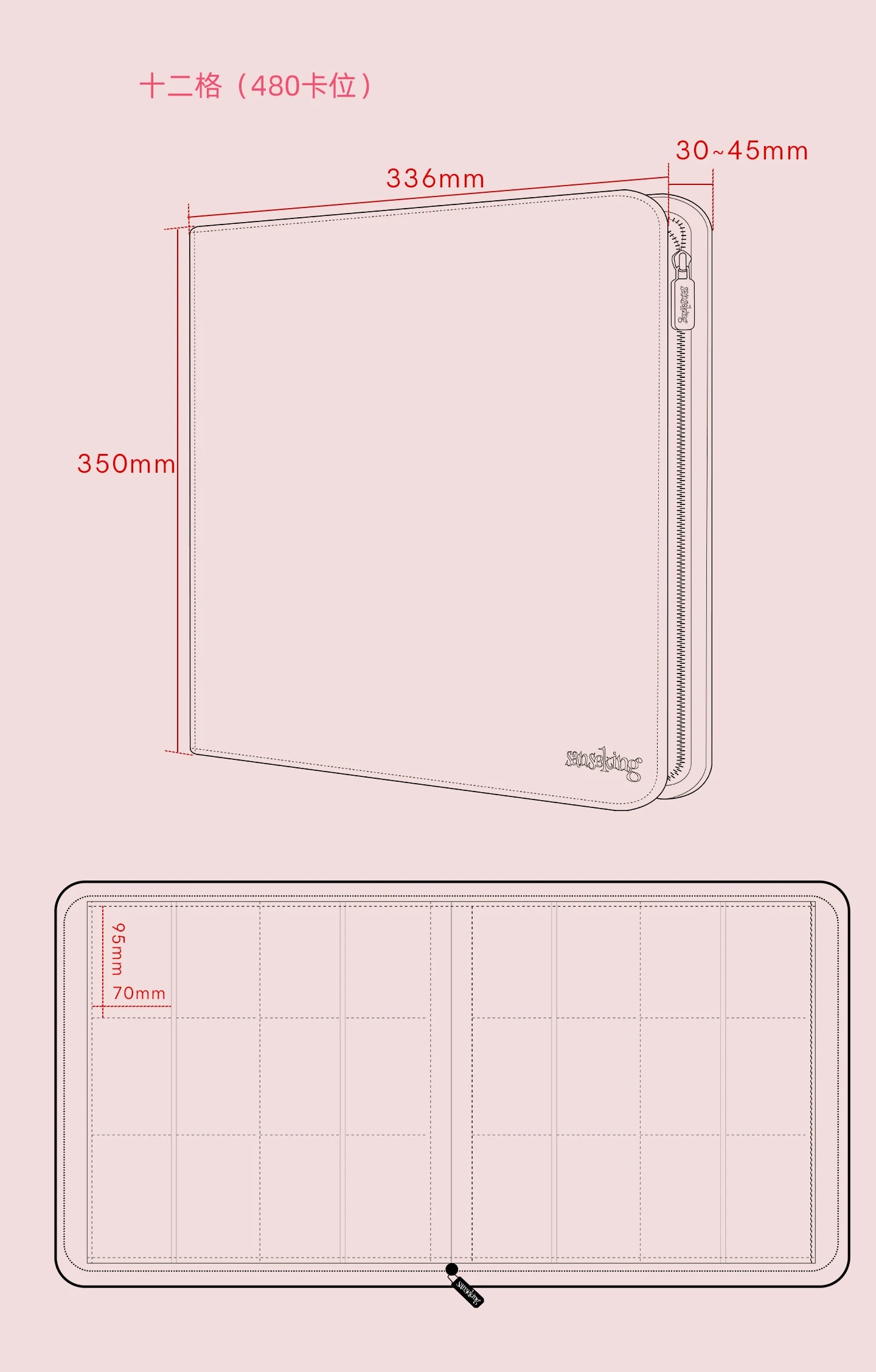 Premium Zipper 4/9/12 Pocket PU Card Binder - Aesthetic Pink & White Album for Pokemon Cards, Game Collection & Fan Photos