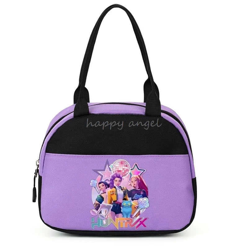 New Lunch Bags KPop Demon Hunters Print Women Men Large Capacity Picnic Drink Thermal Bag Portable Outdoor Food Lunch Handbags