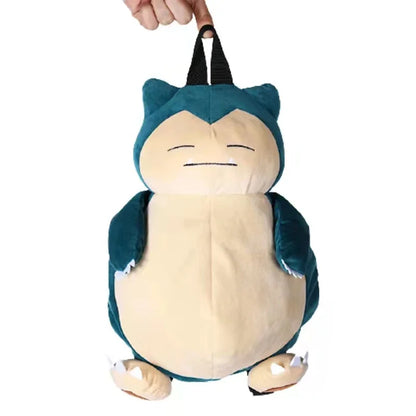 TAKARA TOMY Snorlax Pokemon Backpack Plush Kawaii Anime Pendant Stuffed Bag Soft Cartoon Schoolbag Birthday Gift