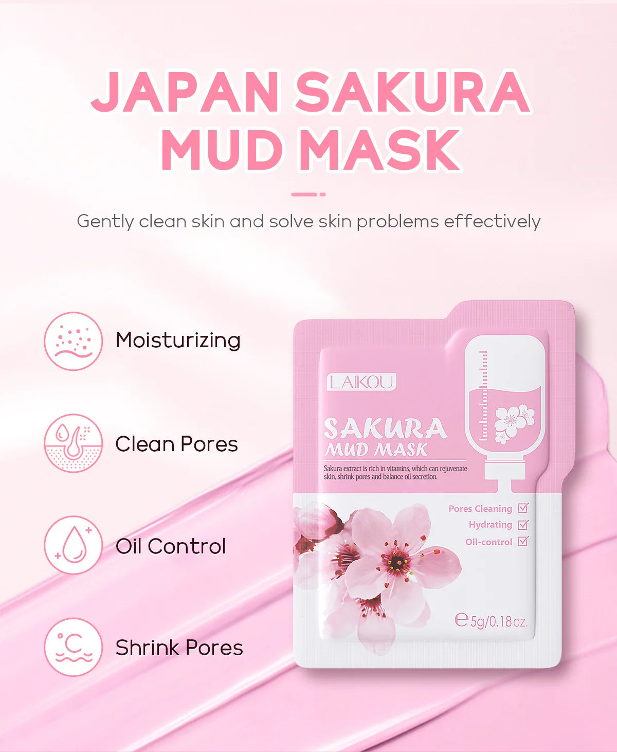 LAIKOU Sleeping Face Mask Set: 5pcs Night Repair & Deep Hydration Combo