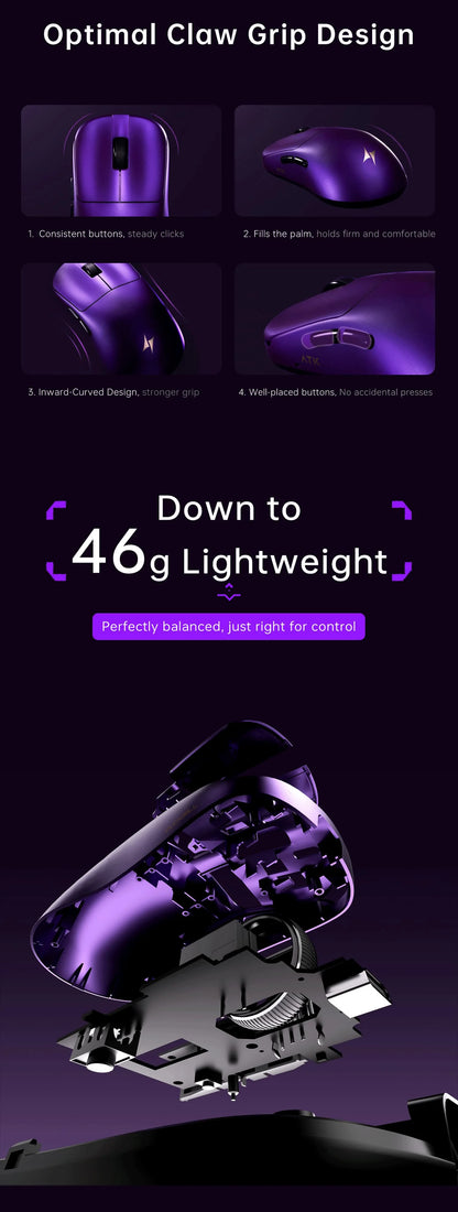 ATK Blazing Sky DUCKBILL Ultra Mouse 2.4G Dual Mode Wireless Mouse Paw3950Ultra Sensor 8000Hz 46g Lightweight Gaming Mice