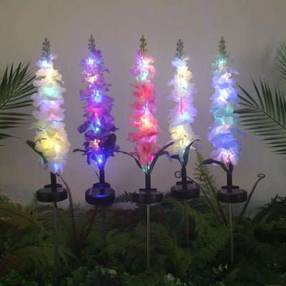 1pc Solar powered hyacinth lawn lights are suitable for courtyards, trails, holiday gatherings, gardens, and Mother's Day gifts