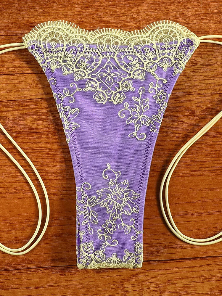 Sexy Triangle Lace Bikini Sets Micro Thongs Swimsuit Women Bathing Suit Biquini Bandage Beachwear Print Swimwear Thong Bikini