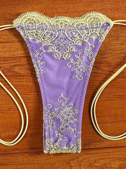 Sexy Triangle Lace Bikini Sets Micro Thongs Swimsuit Women Bathing Suit Biquini Bandage Beachwear Print Swimwear Thong Bikini