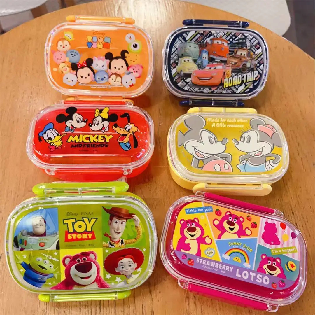 2026 New 300ml Cute Cartoon Toy Story Strawberry Bear Mcqueen Minnie Lunch Box Fresh-Keeping Box Fruit Bento Box Student Gift