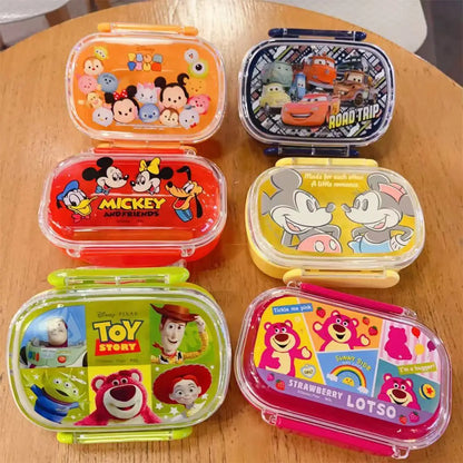 2026 New 300ml Cute Cartoon Toy Story Strawberry Bear Mcqueen Minnie Lunch Box Fresh-Keeping Box Fruit Bento Box Student Gift