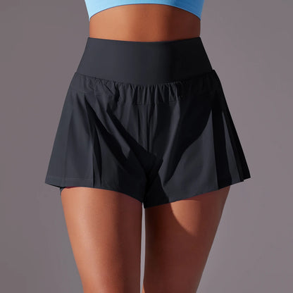 High Waist Breathable Sweat Short Women's Gym Running Short Pant Double Side Anti-Shine Casual Athletic Fitness Shorts