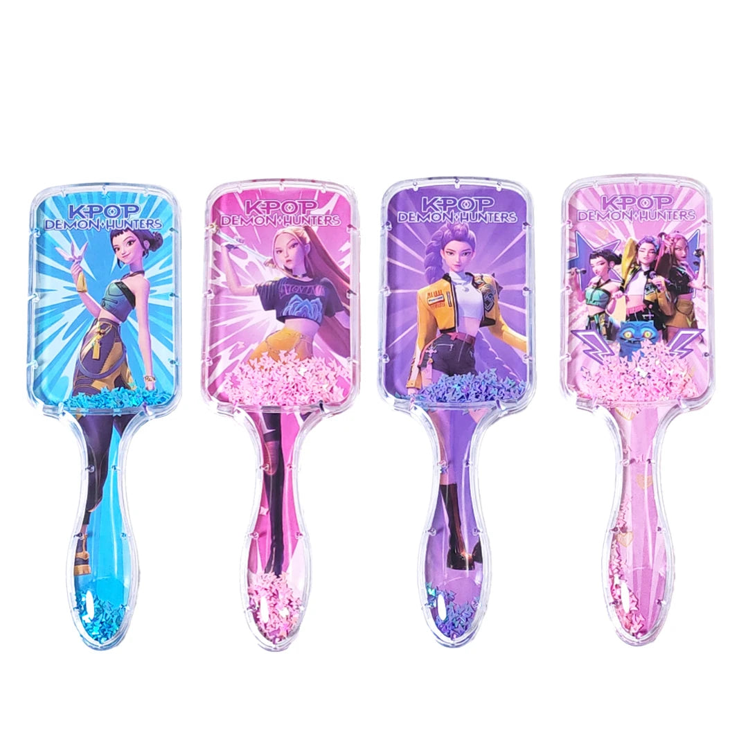 4PCS Anime Cartoon Air Cushion Comb, Portable Hairbrush Perfect Fans Club Gift for Girls and Students
