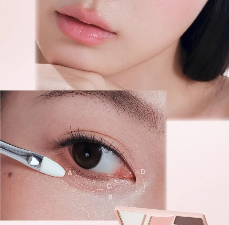 Judydoll 4 Colors Eyeshadow Palette Blush Eyeliner Eye Shadow Highlight Contour Palette Silkworm Plate Face Brighten Makeup