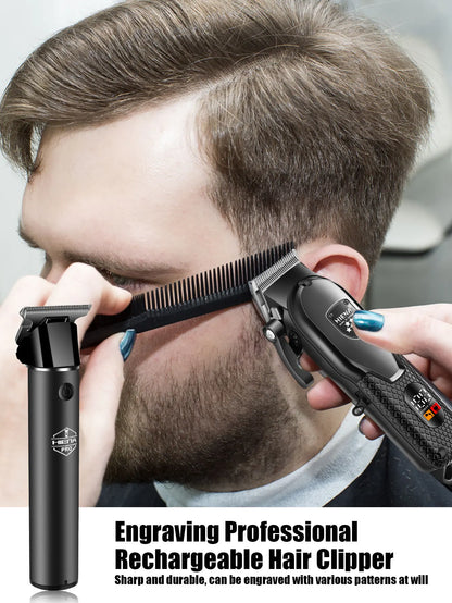 hiena Hair Clipper Kit for Men Electric Shaver Hair Trimmer Professional Cutting Machine Hair Trimmer with LCD Digital Display