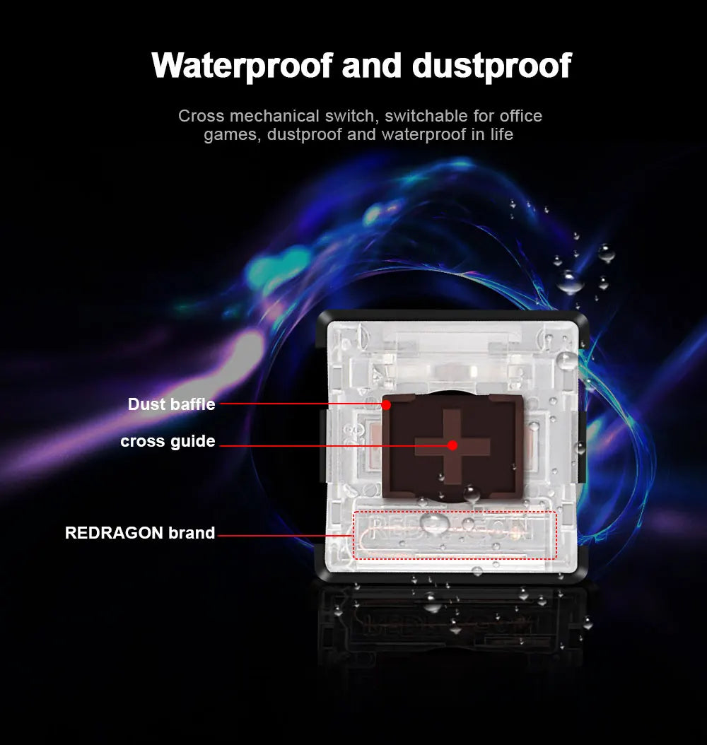 Redragon RGB Low-Profile Mechanical Keyboard with MX-Style Switches