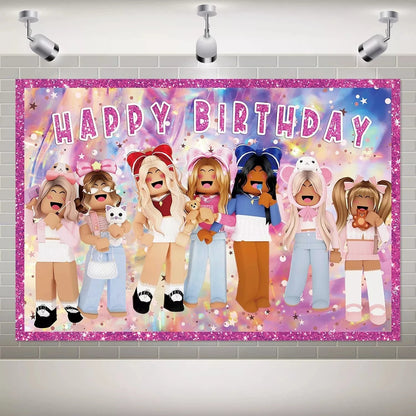 Pink Roblox Birthday Set 🎉🤖