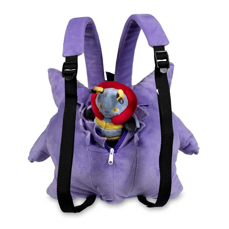Cute Pokemon Backpack Kawaii Japanese Style Plush Bag Gengar Eevee Snorlax Backpack Schoolbag Cosplay Props Fashion Gifts