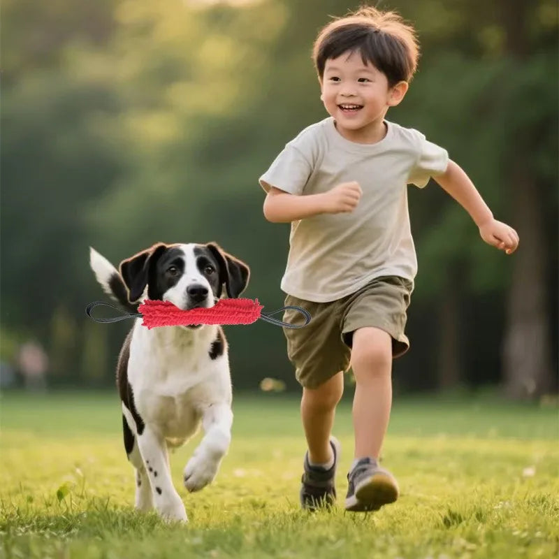 Dog Training Bite Stick Double Handle Interactive Toy Teeth Grinding Dog Training Stick Pet Dog Training Jute Sleeve Dog Toys