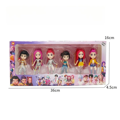 K-Pop Idol "Tiger Star" Chibi Action Figures: 6-Piece Hunter Anime Collectible Set